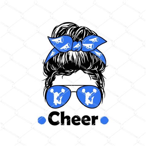 Cheer Mom Messy Bun Svg Etsy