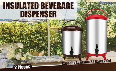 Amazon Mifoci 2 Pcs Stainless Steel Insulated Beverage Dispenser Hot Drink Beverage