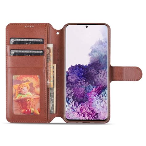 Azns Wallet Leather Stand Case For Samsung Galaxy S20 Fe 4gfe 5gs20 Lites20 Fe 2022 Brown