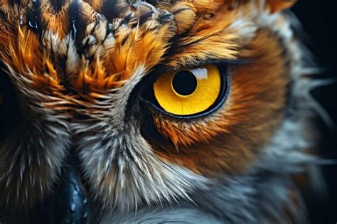 Premium Photo Predators Portrait Wild Hunter Owl Closeup Plumage Head