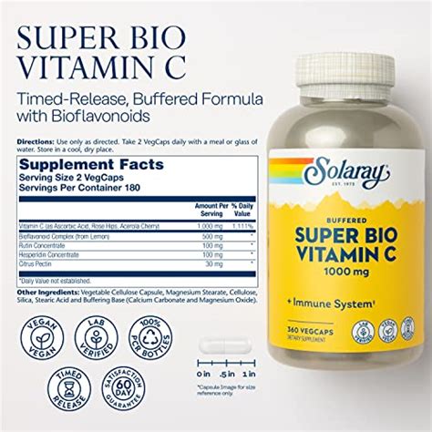 Solaray Super Bio Vitamin C Mg Buffered Time Release Capsules