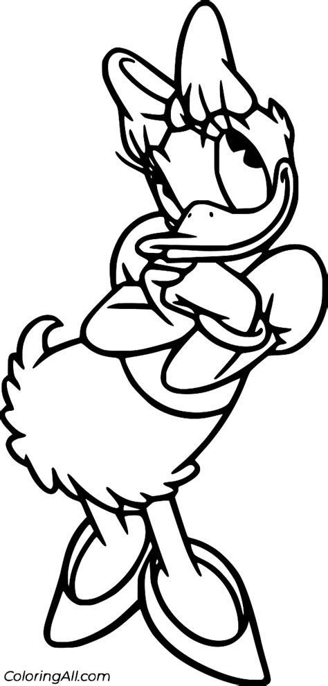 Simple Daisy Duck Coloring Page Coloringall