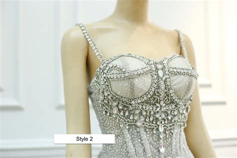 Mesmerizing Beaded Sparkly Crystals White Nude Beige Trumpet Wedding Evening Dress Various Styles