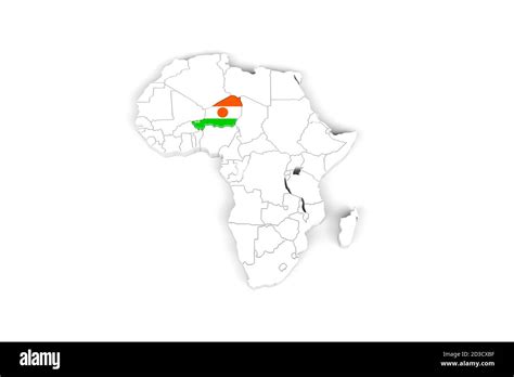 Mapa D De Frica Con Fronteras Marcadas Rea De N Ger Marcada Con La