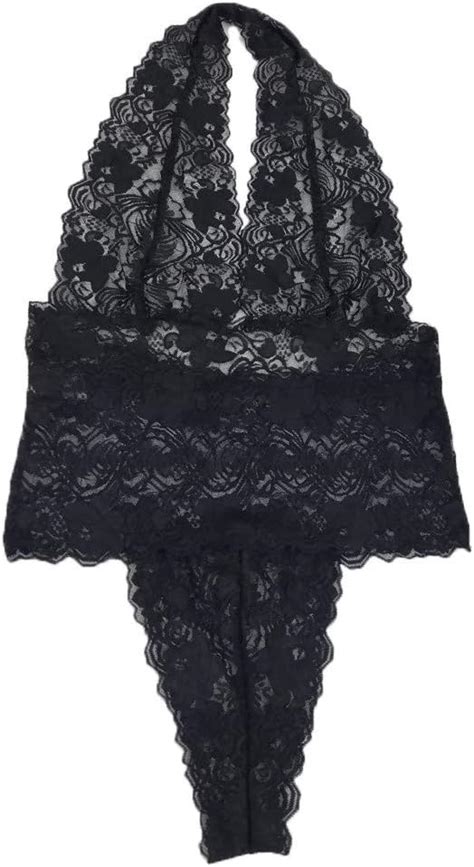 Women Plus Size Bodysuit Lace Teddy Lingerie Sexy Backless Clubwear Nightwear Nightgown