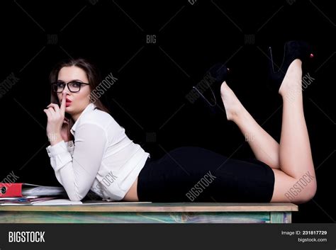 Sexy Teacher Posing On Image And Photo Free Trial Bigstock