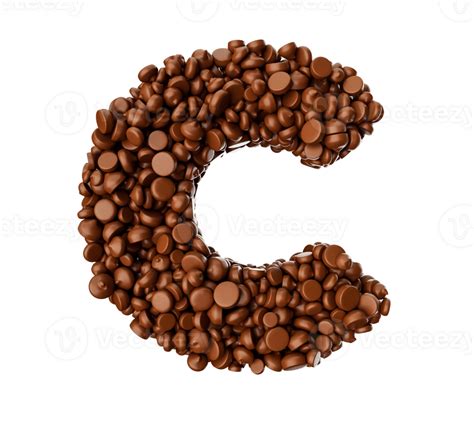 Alphabet C Made Of Chocolate Chips Chocolate Pieces Alphabet Letter C