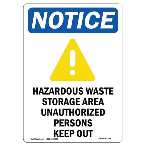 Signmission Safety Sign OSHA Notice 24 Height Hazardous Waste