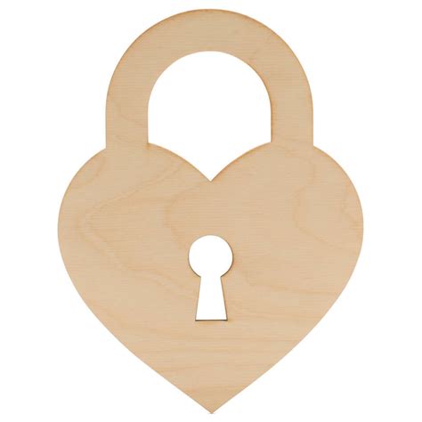 Wood Heart Cutouts Lock 18” Thick Woodpeckers Crafts