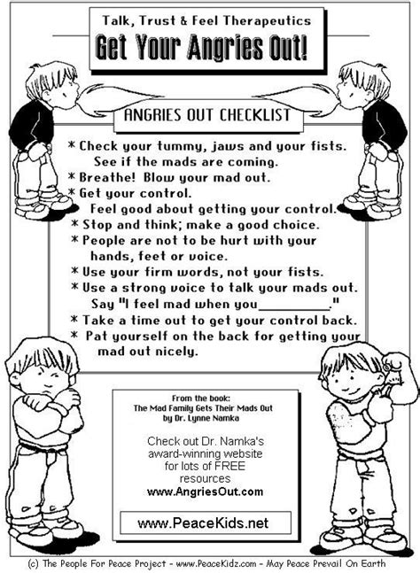 Anger Management Printable Worksheets