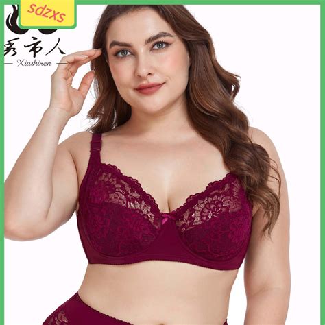 Parifairy Lace Lingerie Set Bra Full Cup Baju Dalam Plus Size Thong Women G String D D D