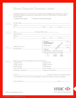 Hsbc Direct Deposit Form Fill Out And Sign Printable PDF Template