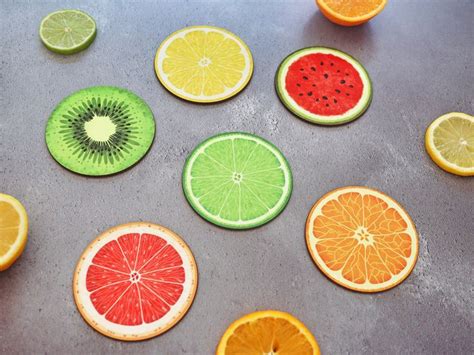 Fruit Slice Coasters Orange Slice Lemon Slice Lime Slice Watermelon