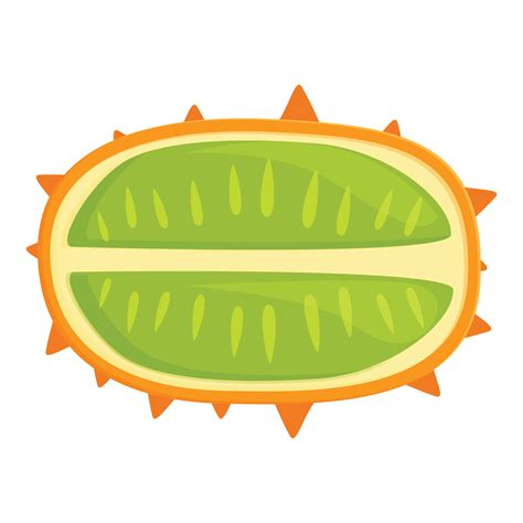 Cutted Half Kiwano Icon Cartoon Vector Eco Dessert Vector Art