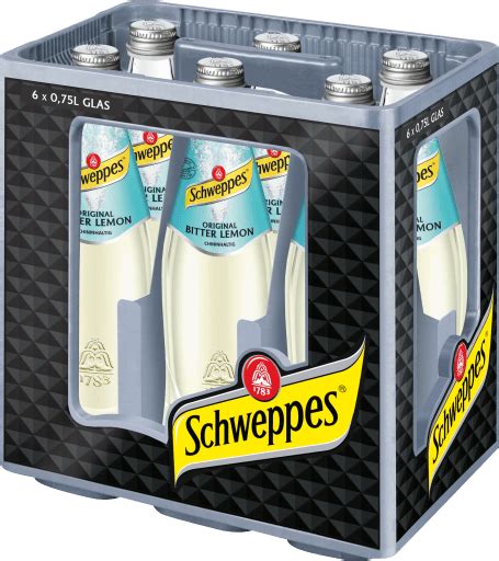 Schweppes Bitter Lemon Kasten 6 X 0 75 L Glas Mehrweg