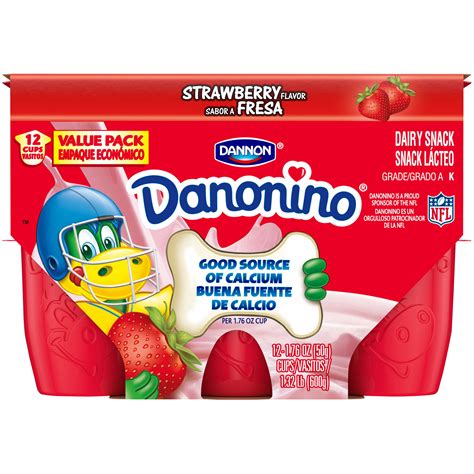 Dannon Danonino Strawberry Dairy Snack 1 76oz 12 Count Walmart