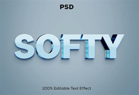 Efeito de texto editável em 3d suave PSD Premium