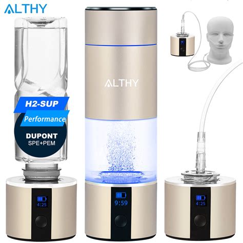 Althy Hydrogen Water Generator Bottle Dupont Spepem Dual Chamber H2