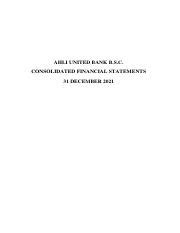 Aub Financial Statements En Pdf Ahli United Bank B S C