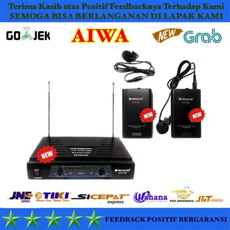 Jual Murah Mic Microphone Wireless Aiwa UHF 358 Jepit Clip On