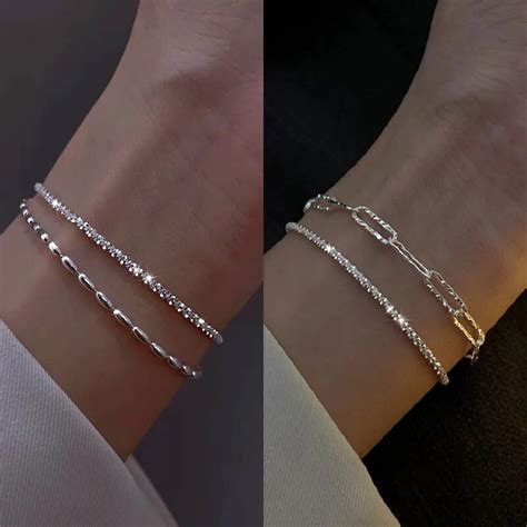 Bracelet Gypsophile Ajustable En Argent Pour Femme Bracelet L Gant