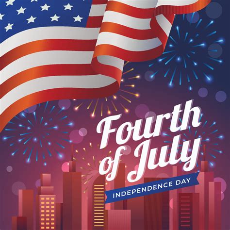 Colorful Fireworks For Independence Day With America Flag 2379488 Vector Art at Vecteezy