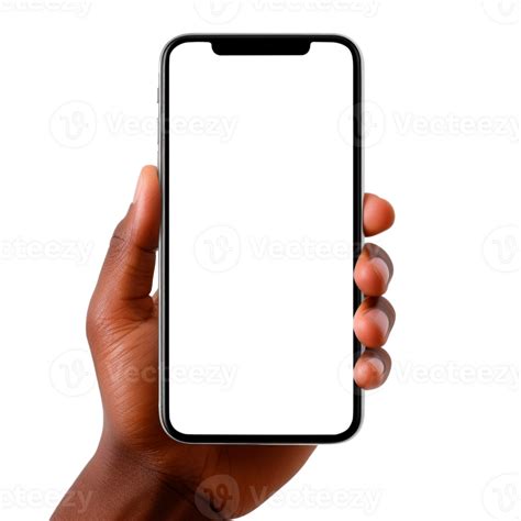 African American Hand Holding Smartphone With Transparent Screen On