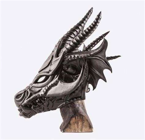 Gara Black Dragon Art Leather Mask Bob Basset