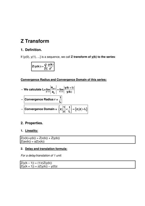 Pdf Z Transform