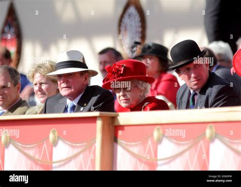 Queen Elizabeth II (centre) during the Royal Windsor Horse Show at ...