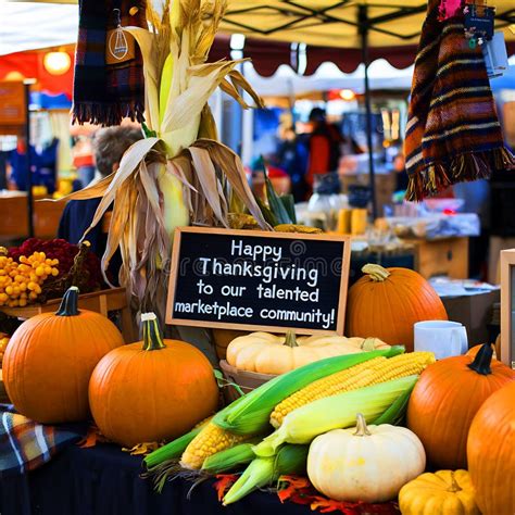 Thanksgiving Market Display with Pumpkins and Corn Stock Image - Image ...