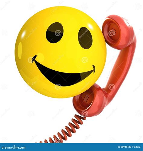 Telefon Des Smiley 3d Vektor Abbildung Illustration Von Getrennt