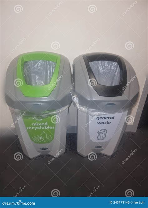 Recycling And Non Recycling Bins Stock Image Image Of Environment