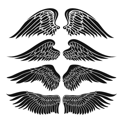 Free Vector | Hand drawn angel wings silhouette