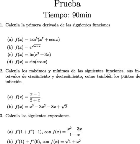 Prueba De Derivadas Foro Fmat Cl