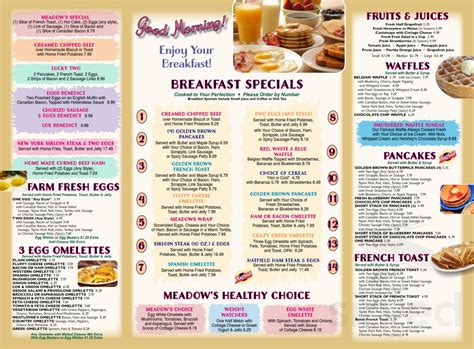 Meadows Diner Menus In Blackwood New Jersey United States