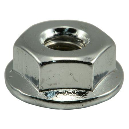 Midwest Fastener Flange Nut Steel Chrome Plated Pk