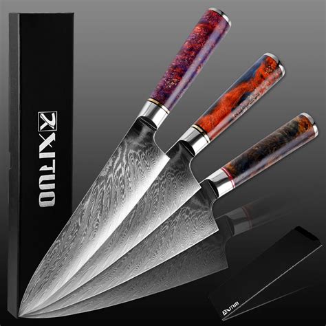 XITUO Couteau De Chef Professionnel Japonais Damas VG10 En Acier