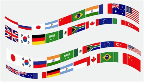 Premium Vector | Vector g20 illustration country flag flags of the ...