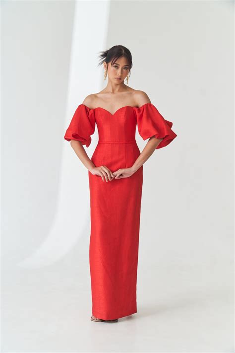 Red Off Shoulder Dress – VESTIDO