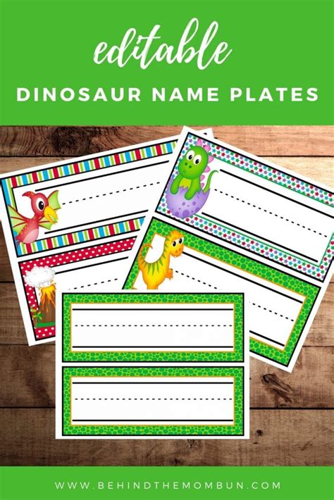 Free Editable Dinosaur Name Plates