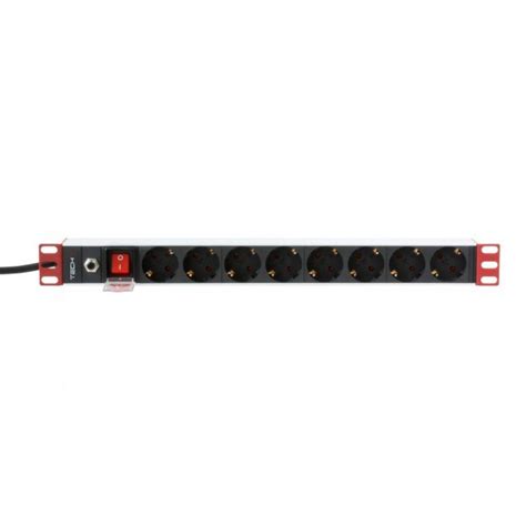 Techly 106893 Listwa zasilająca PDU Rack 19 1U 8x Schuko 250V 16A