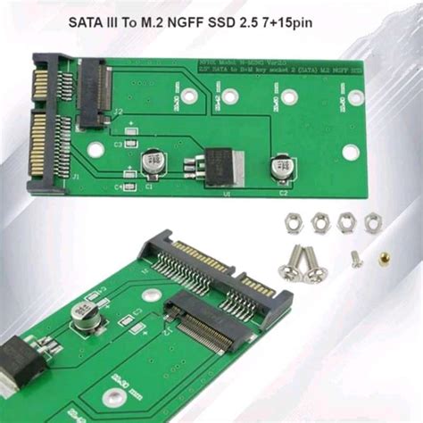 Jual SATA III To M.2 NGFF SSD 2.5 7+15pin Converter Adaptor Card ...
