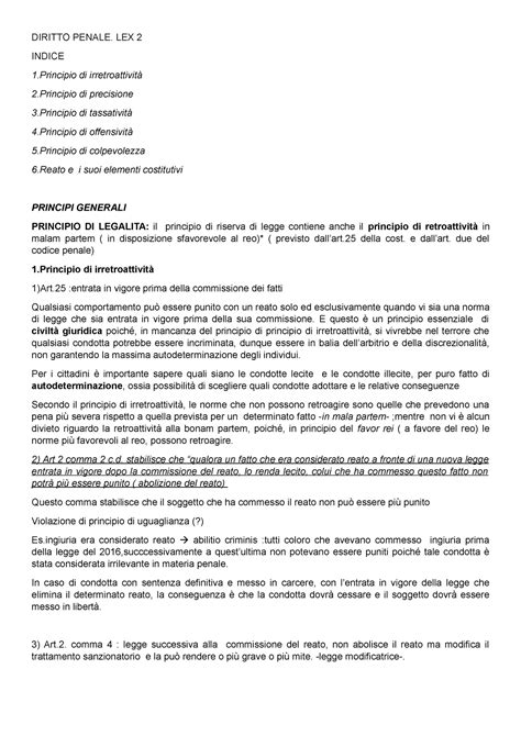 Lezione Due Parte Generale Di Diritto Penale Diritto Penale Lex