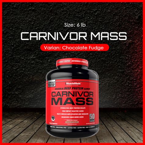 Promo Musclemeds Carnivor Mass Lb Chocolate Fudge Susu Fitness