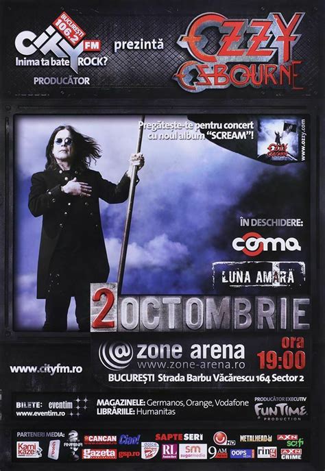 Ozzy Osbourne Rare Original 27x38 Scream Tour Poster Bucharest Romania ...