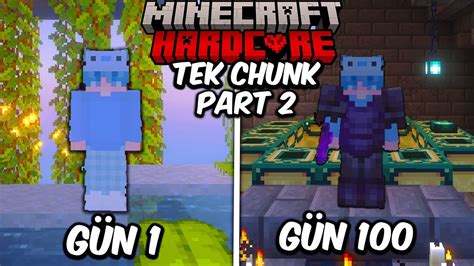 Minecraft Hardcore da TEK CHUNK ta Gün Hayatta Kalmak part YouTube
