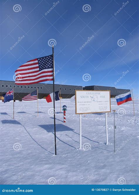 Geographic And Ceremonial South Pole Royalty Free Stock Photography