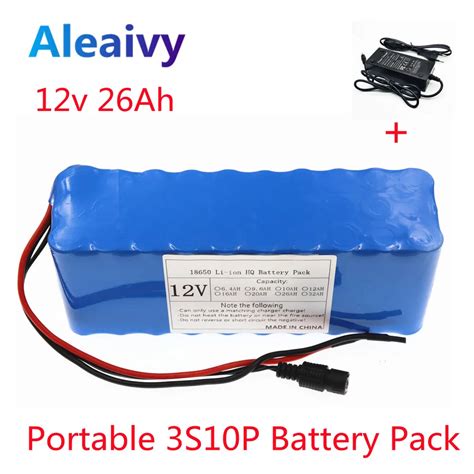 18650 12v Lithium Ion Battery 26000mah 3s10p Portable Rechargeable