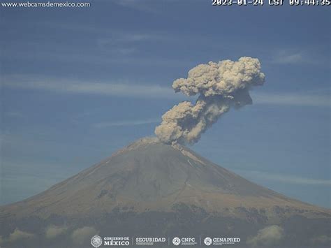 El volcán Popocatépetl emite 94 exhalaciones 108 minutos de tremor